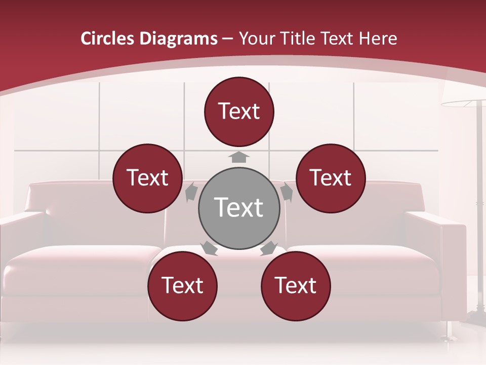 White Illustration Furnishings PowerPoint Template