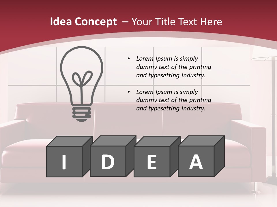 White Illustration Furnishings PowerPoint Template