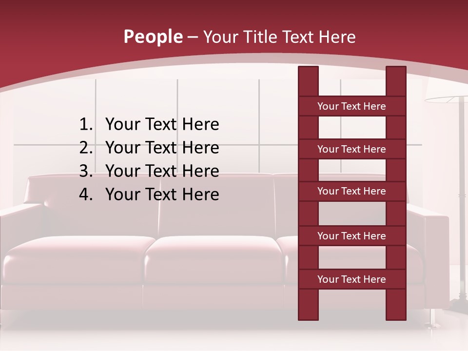 White Illustration Furnishings PowerPoint Template