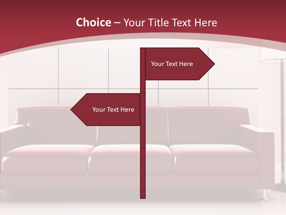 White Illustration Furnishings PowerPoint Template
