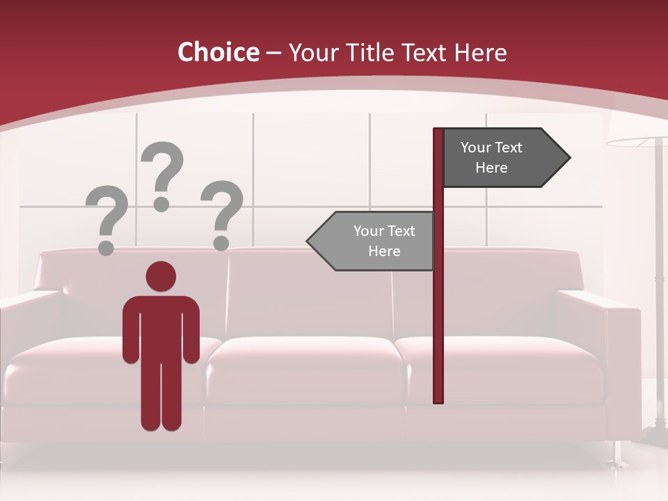 White Illustration Furnishings PowerPoint Template