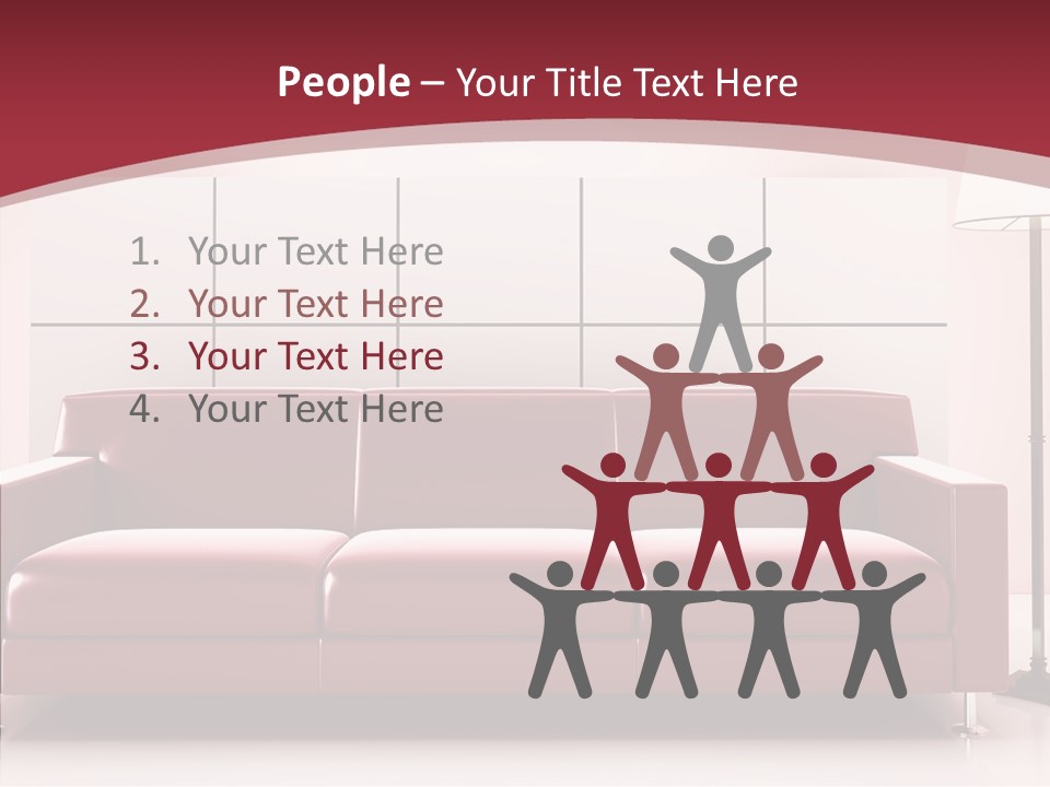 White Illustration Furnishings PowerPoint Template