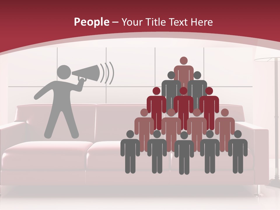 White Illustration Furnishings PowerPoint Template