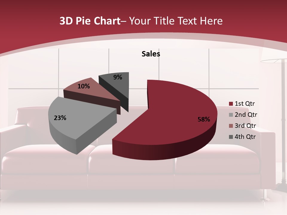 White Illustration Furnishings PowerPoint Template