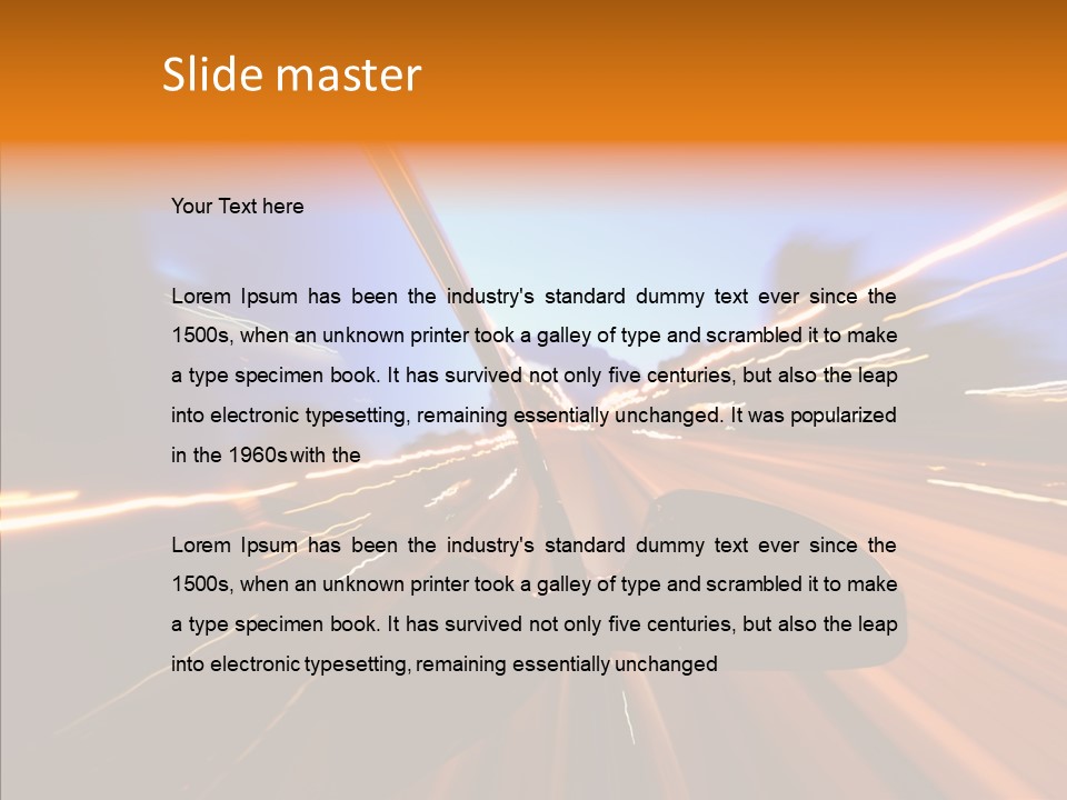 City Blur Vehicle PowerPoint Template