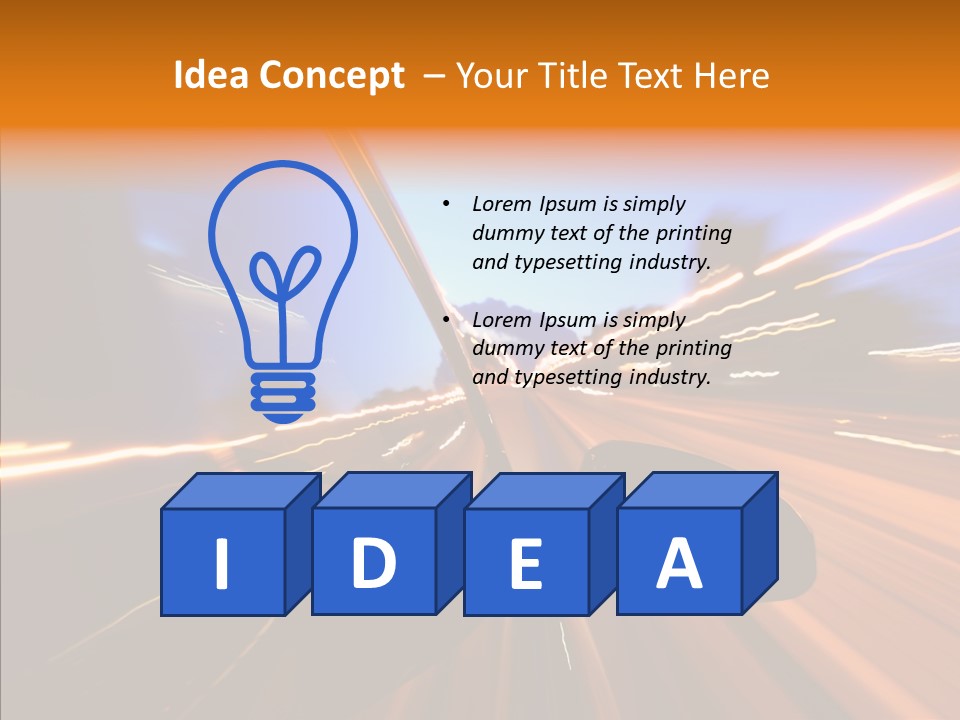 City Blur Vehicle PowerPoint Template