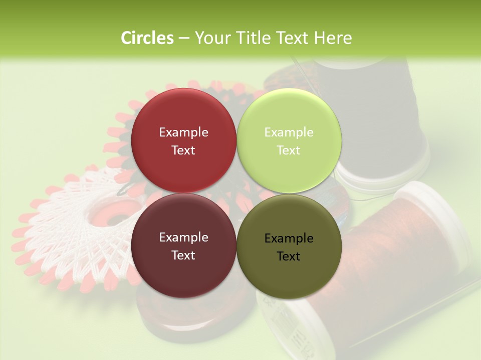 Buttons Many Spools PowerPoint Template