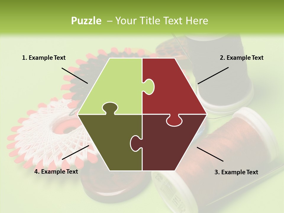 Buttons Many Spools PowerPoint Template