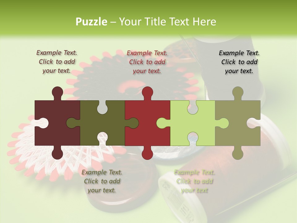 Buttons Many Spools PowerPoint Template