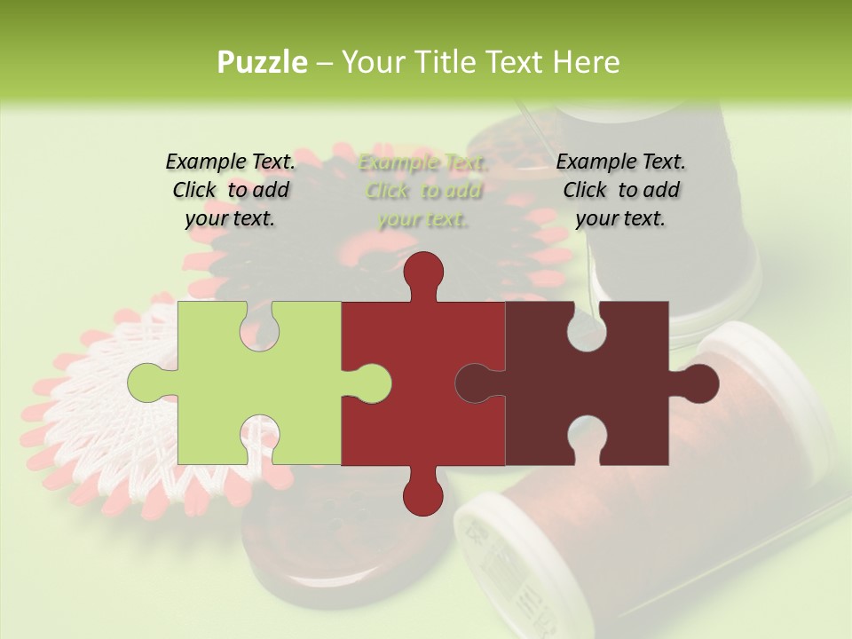 Buttons Many Spools PowerPoint Template