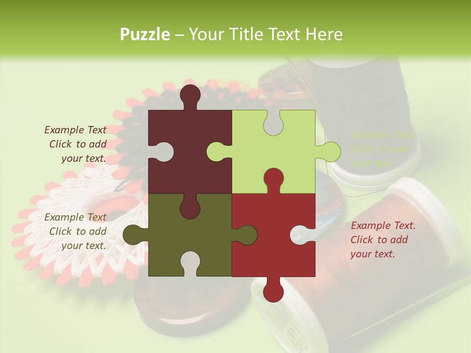 Buttons Many Spools PowerPoint Template