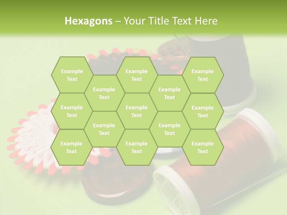 Buttons Many Spools PowerPoint Template