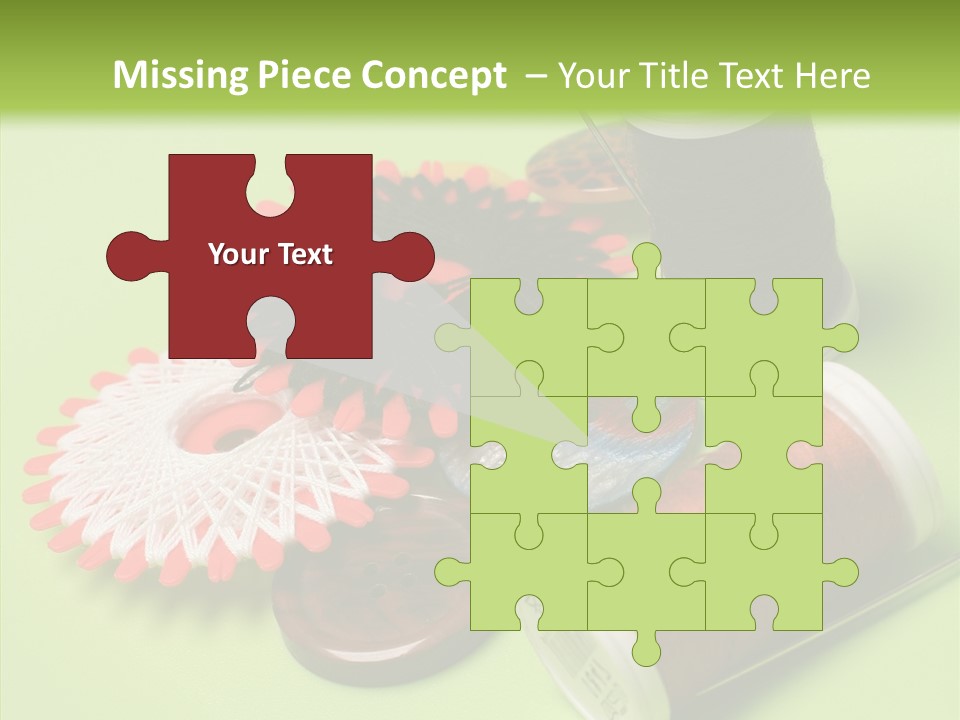 Buttons Many Spools PowerPoint Template