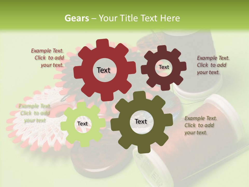 Buttons Many Spools PowerPoint Template