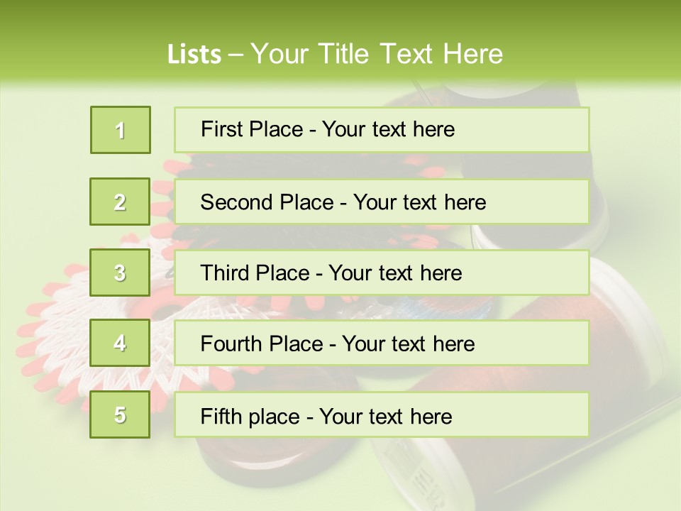 Buttons Many Spools PowerPoint Template