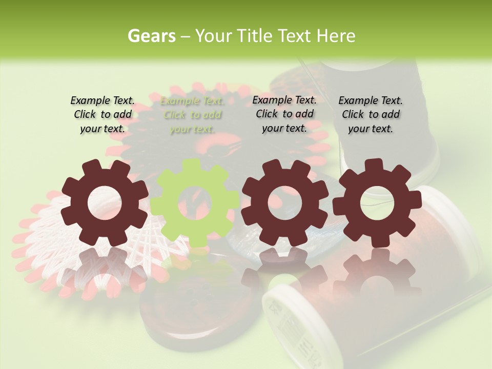 Buttons Many Spools PowerPoint Template