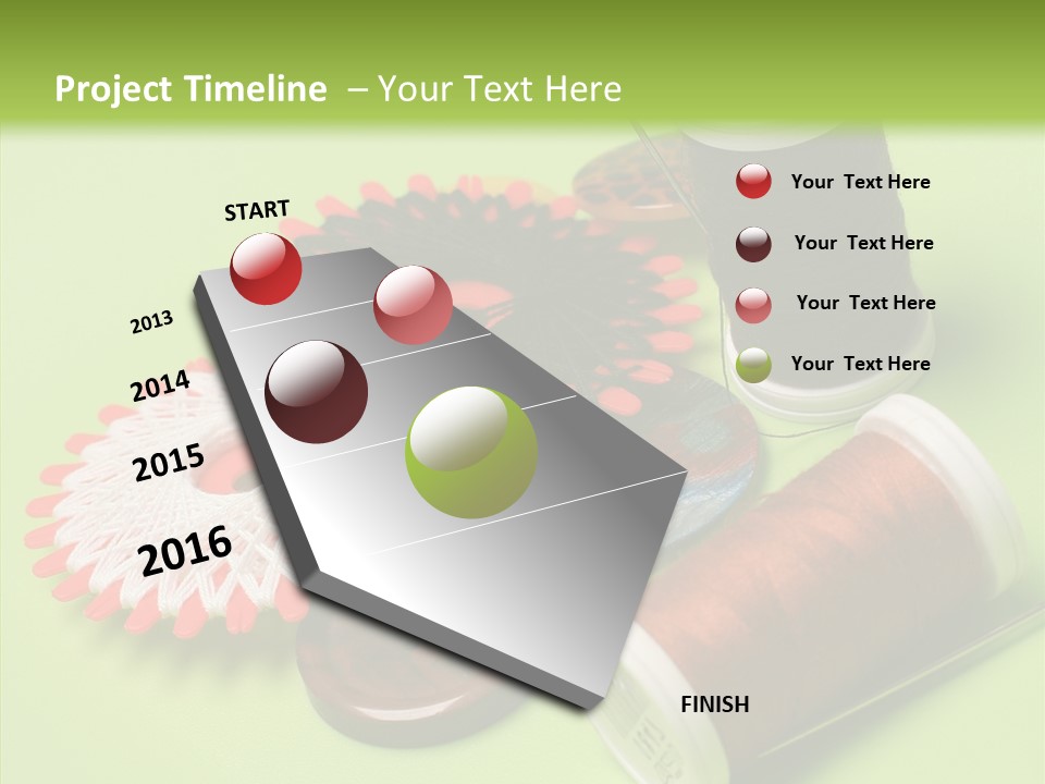Buttons Many Spools PowerPoint Template