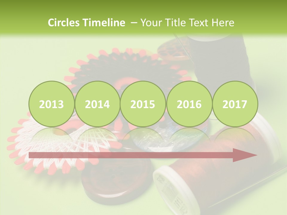 Buttons Many Spools PowerPoint Template