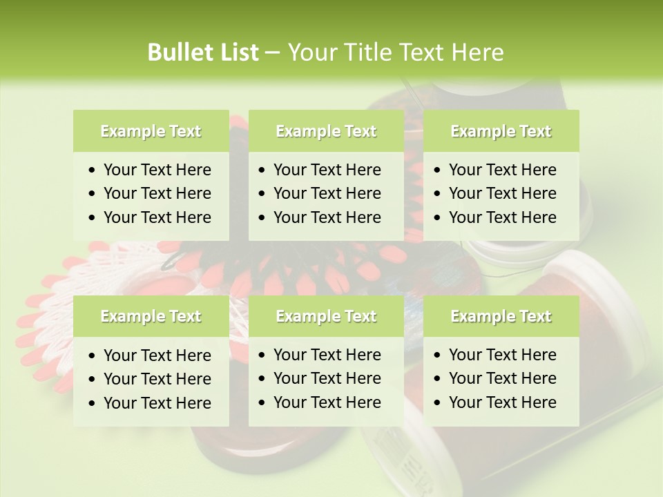 Buttons Many Spools PowerPoint Template