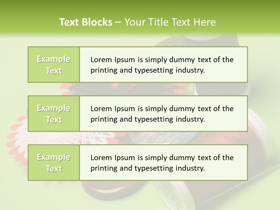 Buttons Many Spools PowerPoint Template