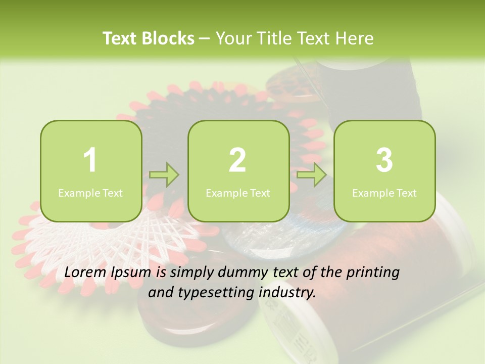 Buttons Many Spools PowerPoint Template
