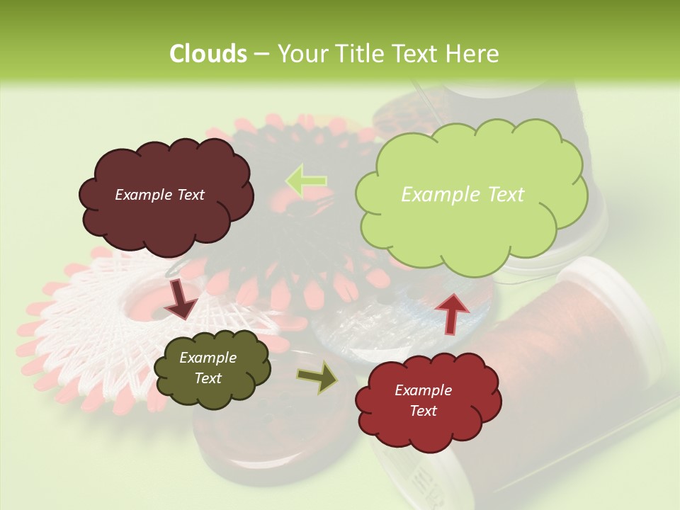 Buttons Many Spools PowerPoint Template