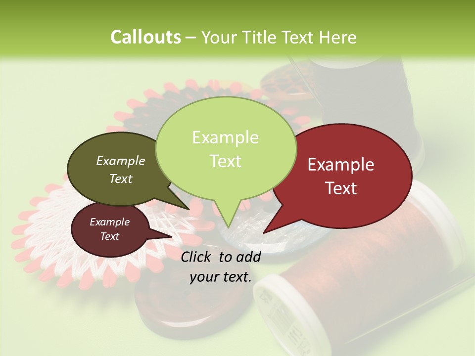 Buttons Many Spools PowerPoint Template