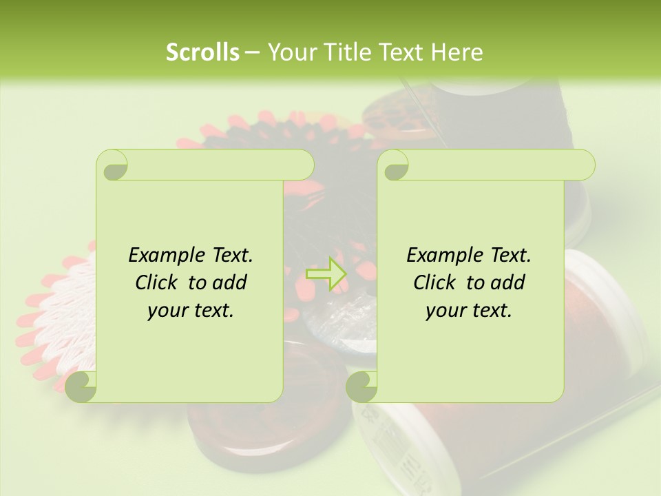 Buttons Many Spools PowerPoint Template