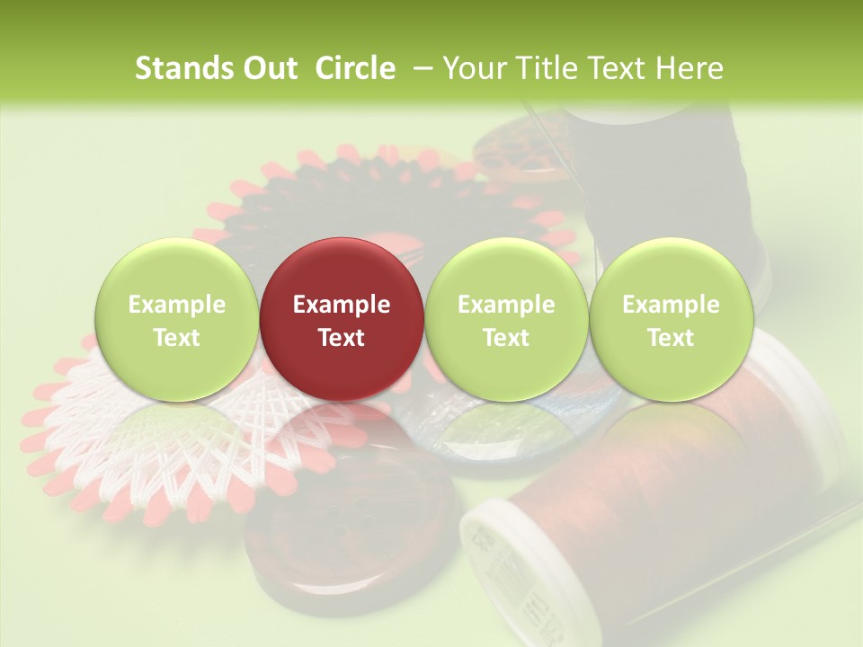 Buttons Many Spools PowerPoint Template