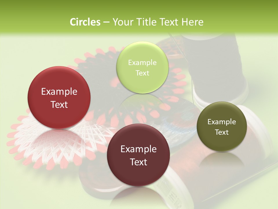 Buttons Many Spools PowerPoint Template