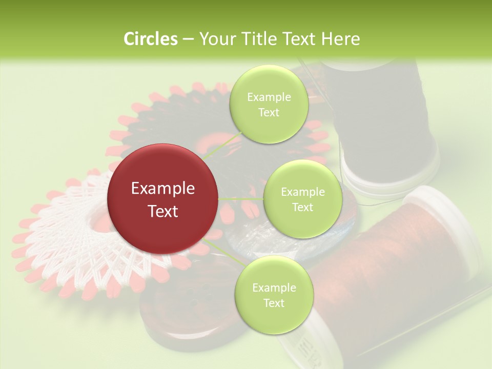 Buttons Many Spools PowerPoint Template