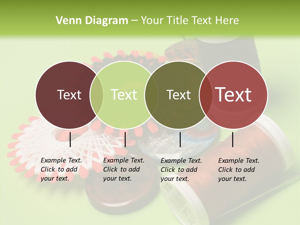 Buttons Many Spools PowerPoint Template