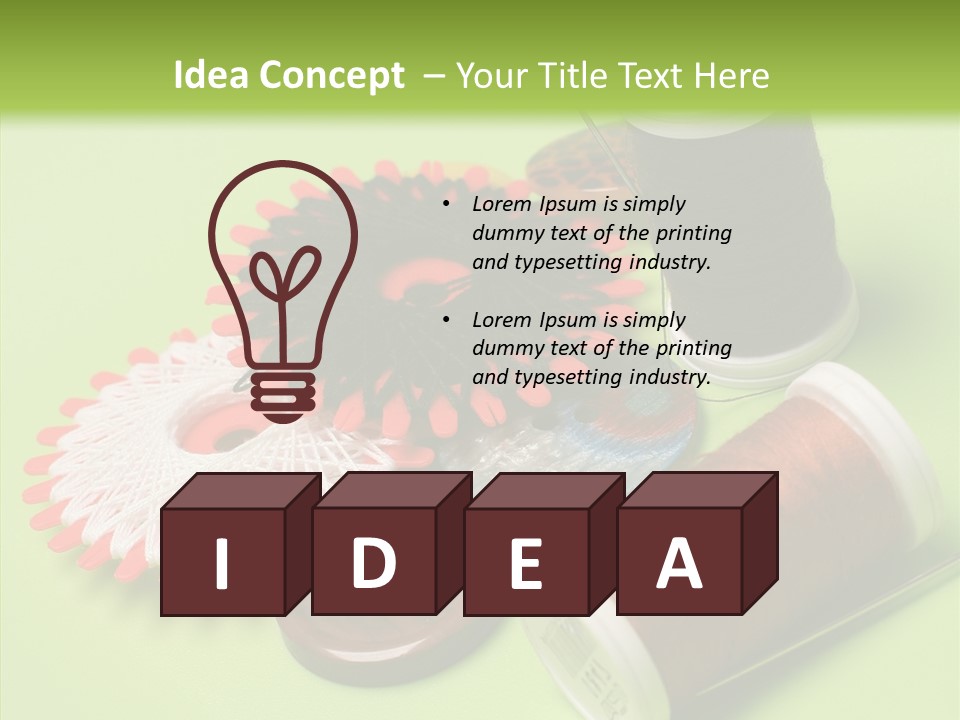 Buttons Many Spools PowerPoint Template