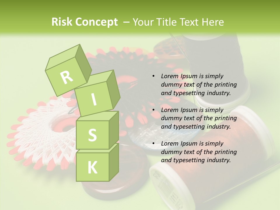 Buttons Many Spools PowerPoint Template