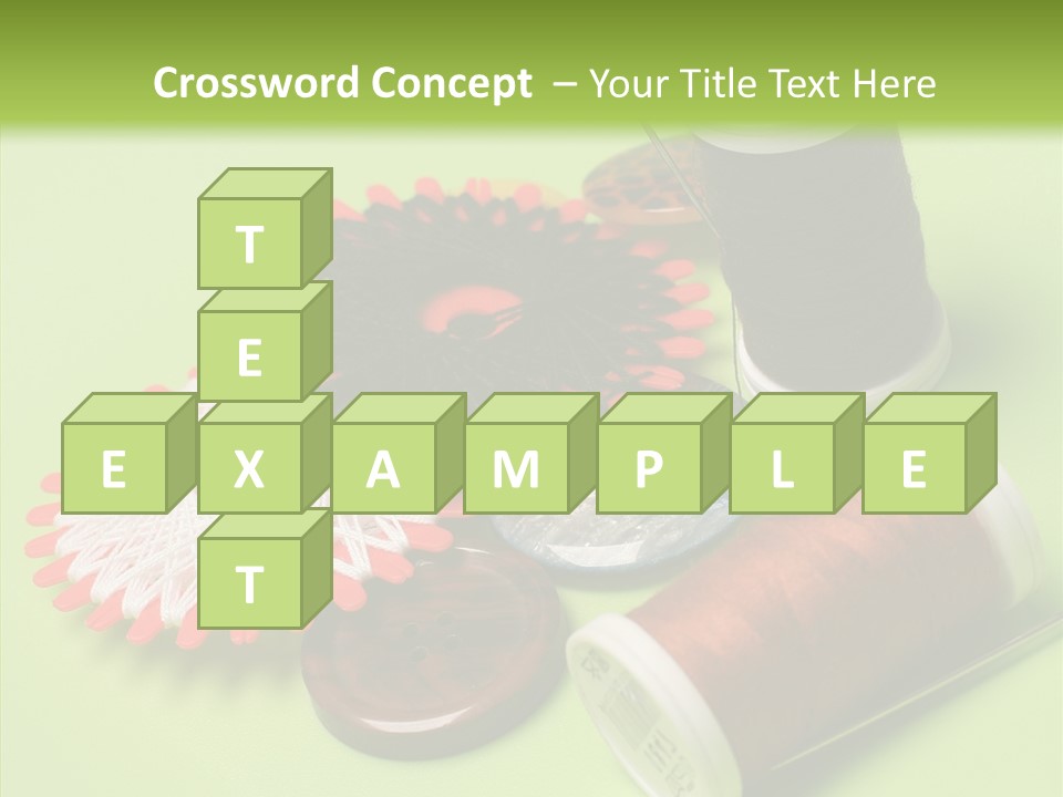 Buttons Many Spools PowerPoint Template