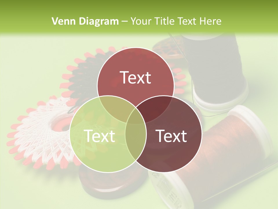 Buttons Many Spools PowerPoint Template