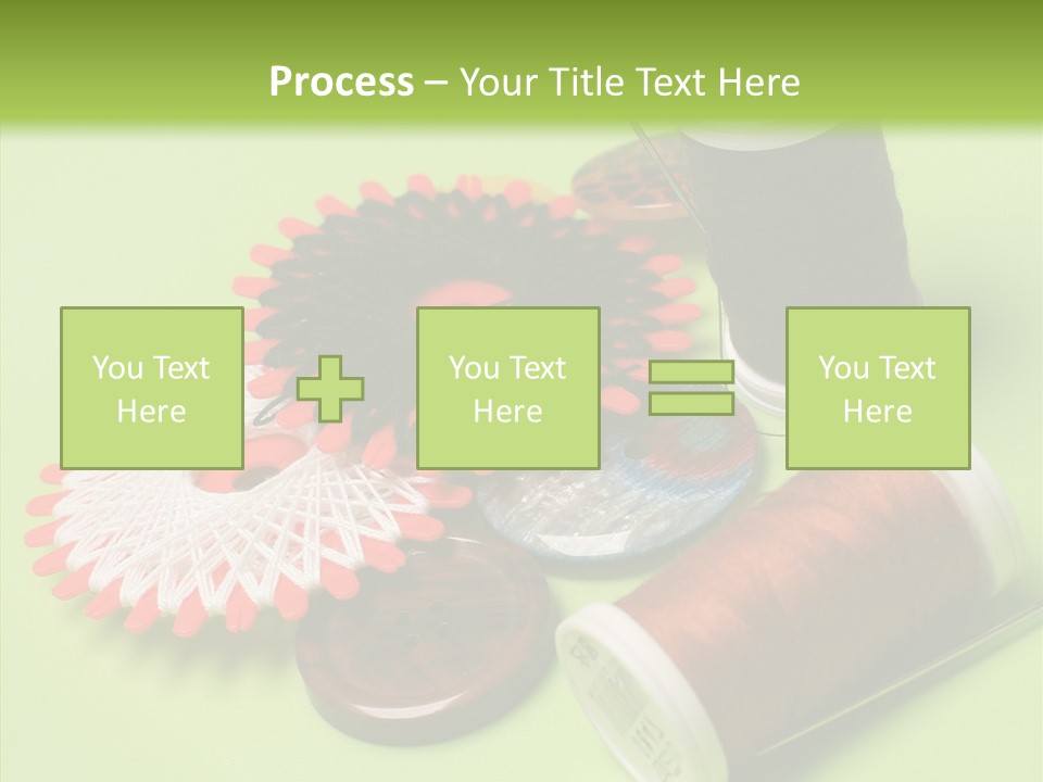 Buttons Many Spools PowerPoint Template