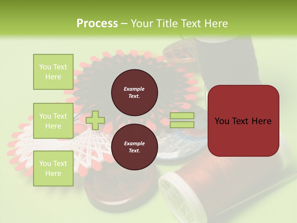 Buttons Many Spools PowerPoint Template