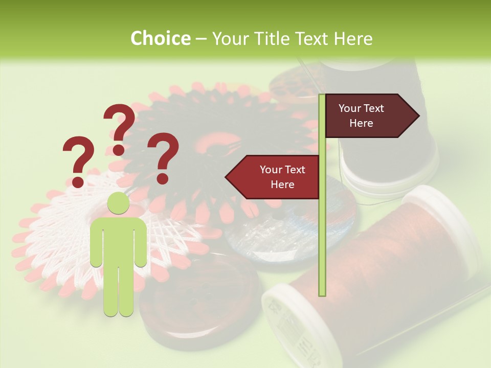 Buttons Many Spools PowerPoint Template