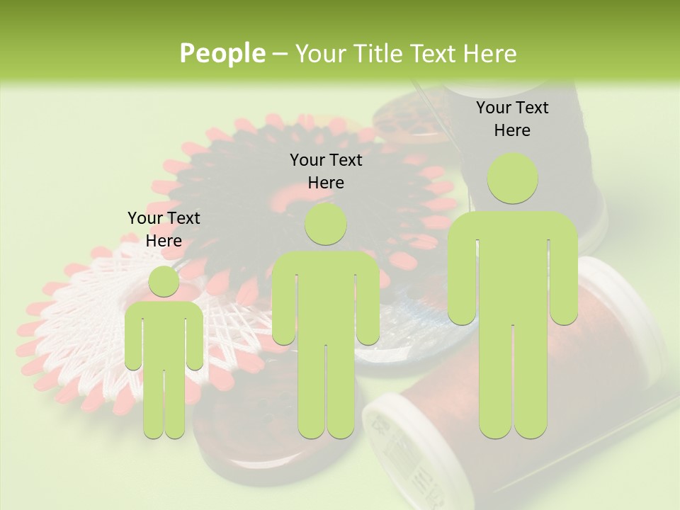 Buttons Many Spools PowerPoint Template