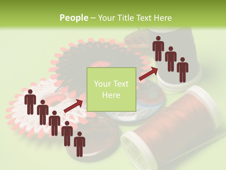 Buttons Many Spools PowerPoint Template