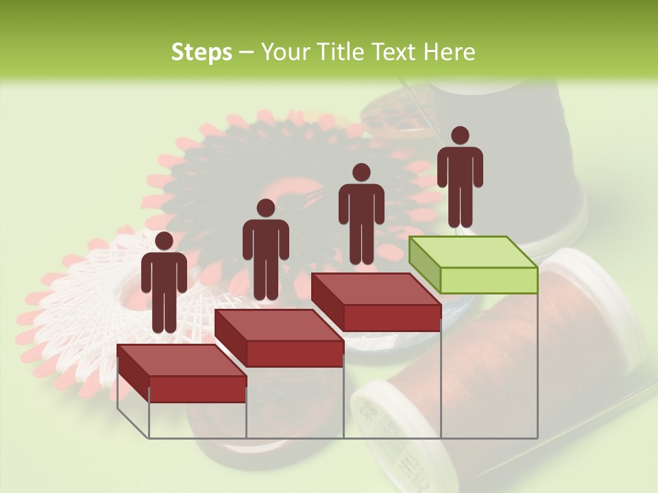 Buttons Many Spools PowerPoint Template