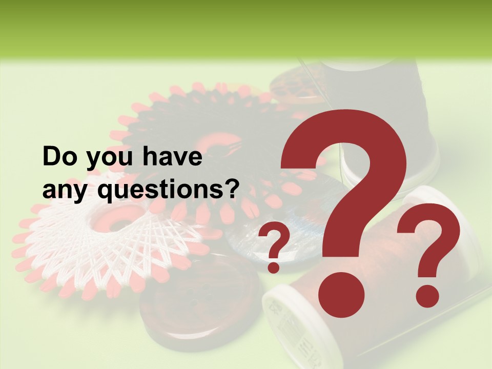 Buttons Many Spools PowerPoint Template