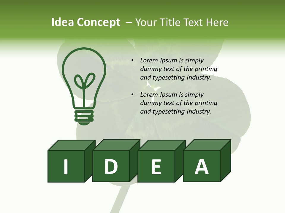 White Background Leaf One Object PowerPoint Template