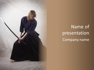 Swords Samurai Strength PowerPoint Template