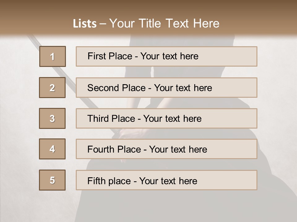 Swords Samurai Strength PowerPoint Template