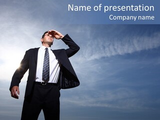 Sun Businessman Leadership PowerPoint Template