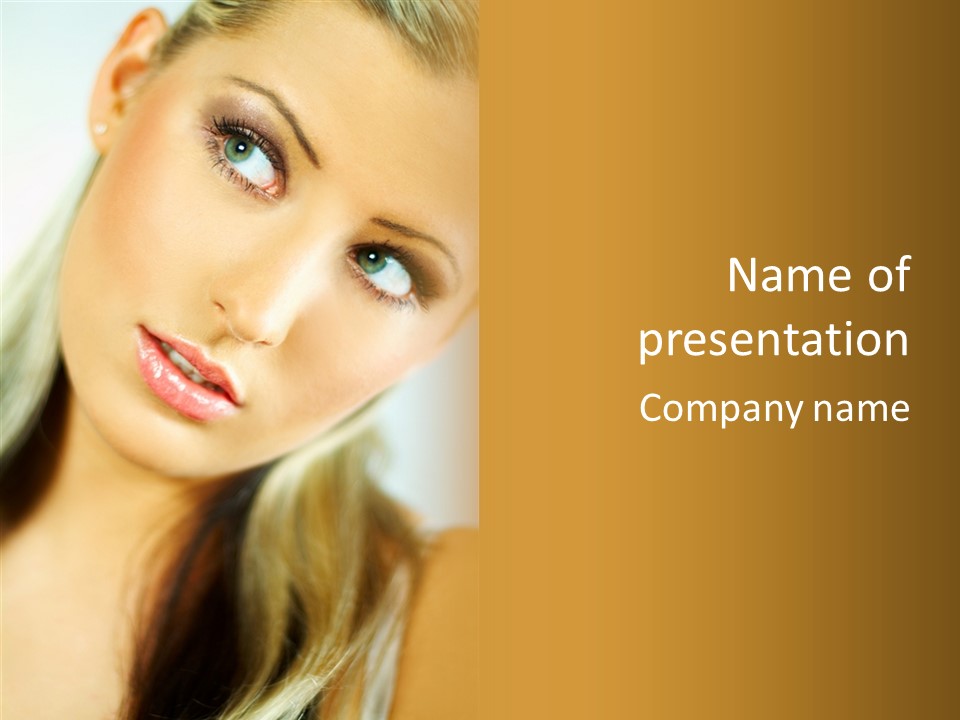 Tan Makeup Cute PowerPoint Template