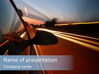 Automobile View Mirror PowerPoint Template