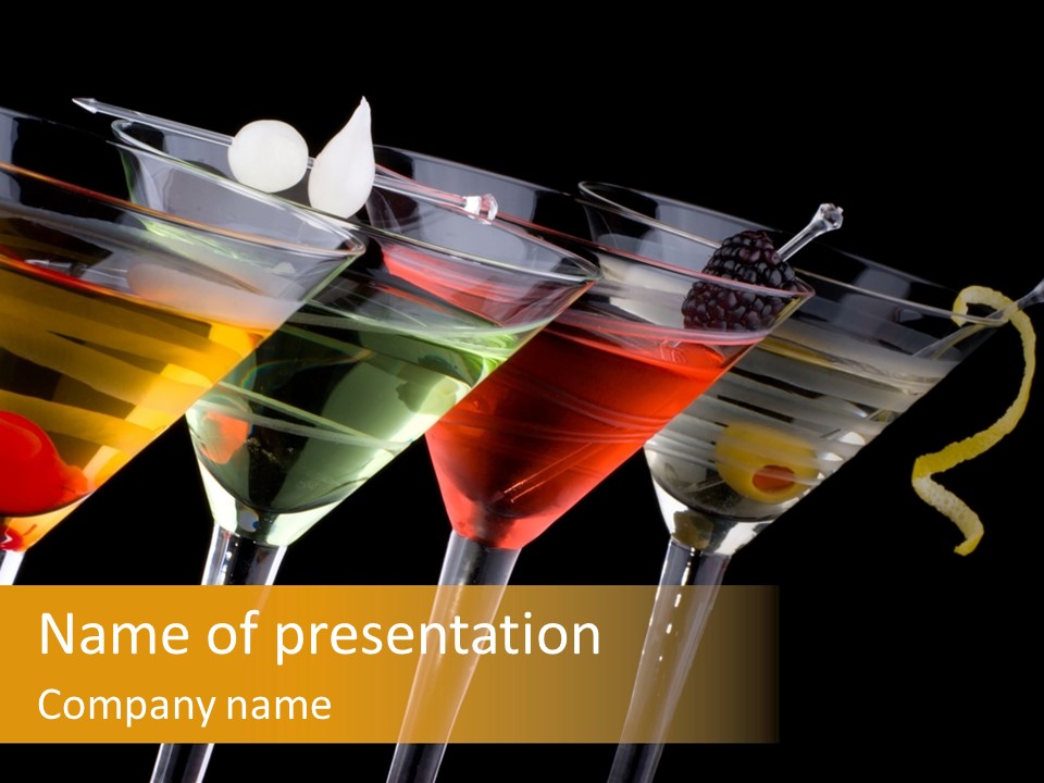 Glass Crystal Vermouth PowerPoint Template
